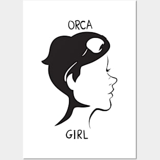 Girl with sun glasses and a  orca whale optical illusion- legended Posters and Art